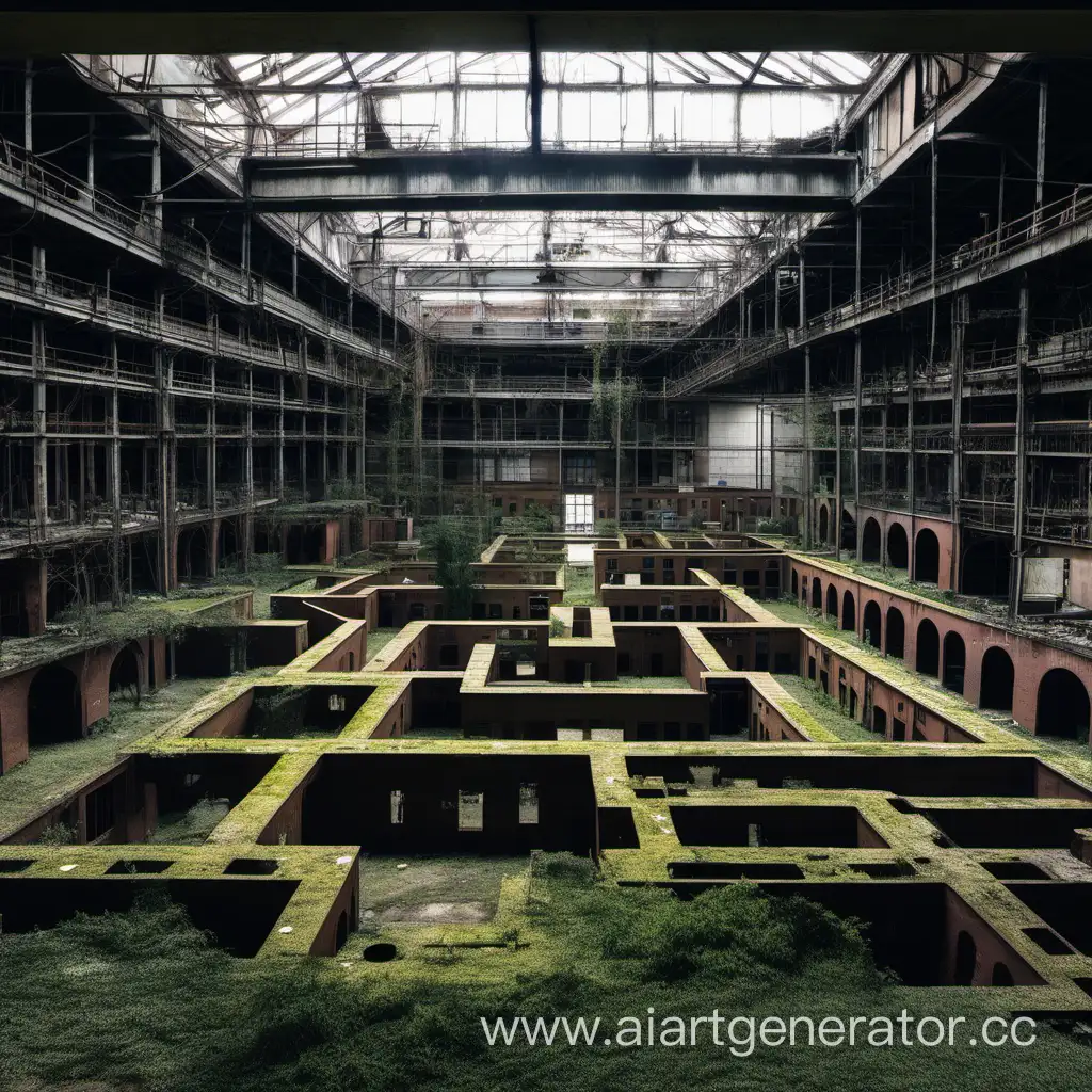 Лабиринт в виде заброшенной фабрики