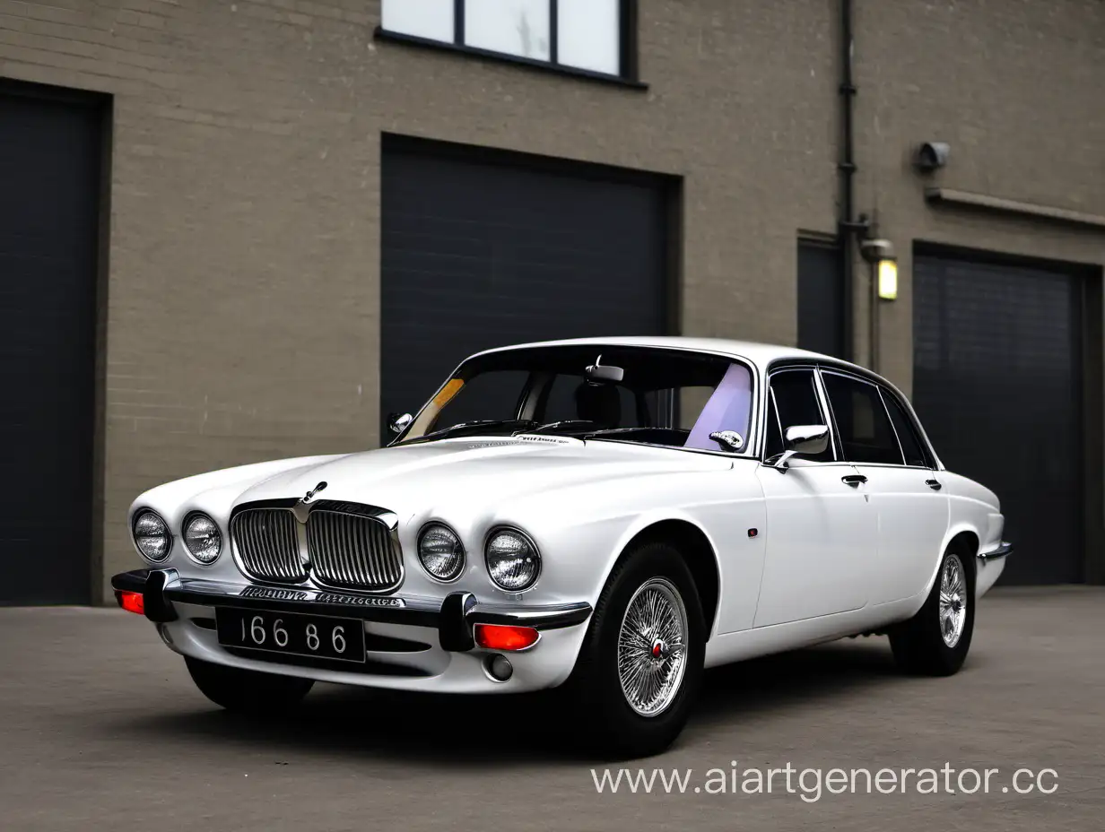 an accurately detailed white series 1 jaguar xj6