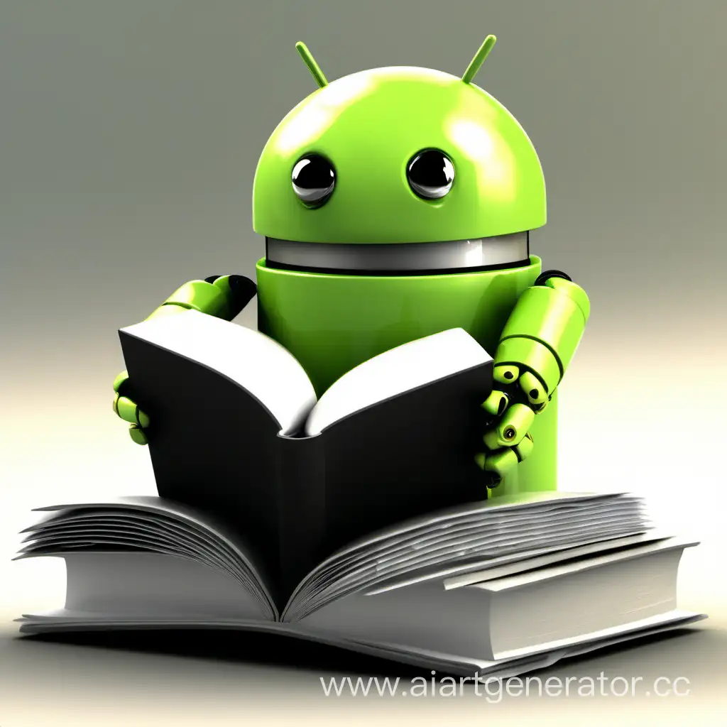 Android-Reading-a-Book-in-Tranquil-Setting