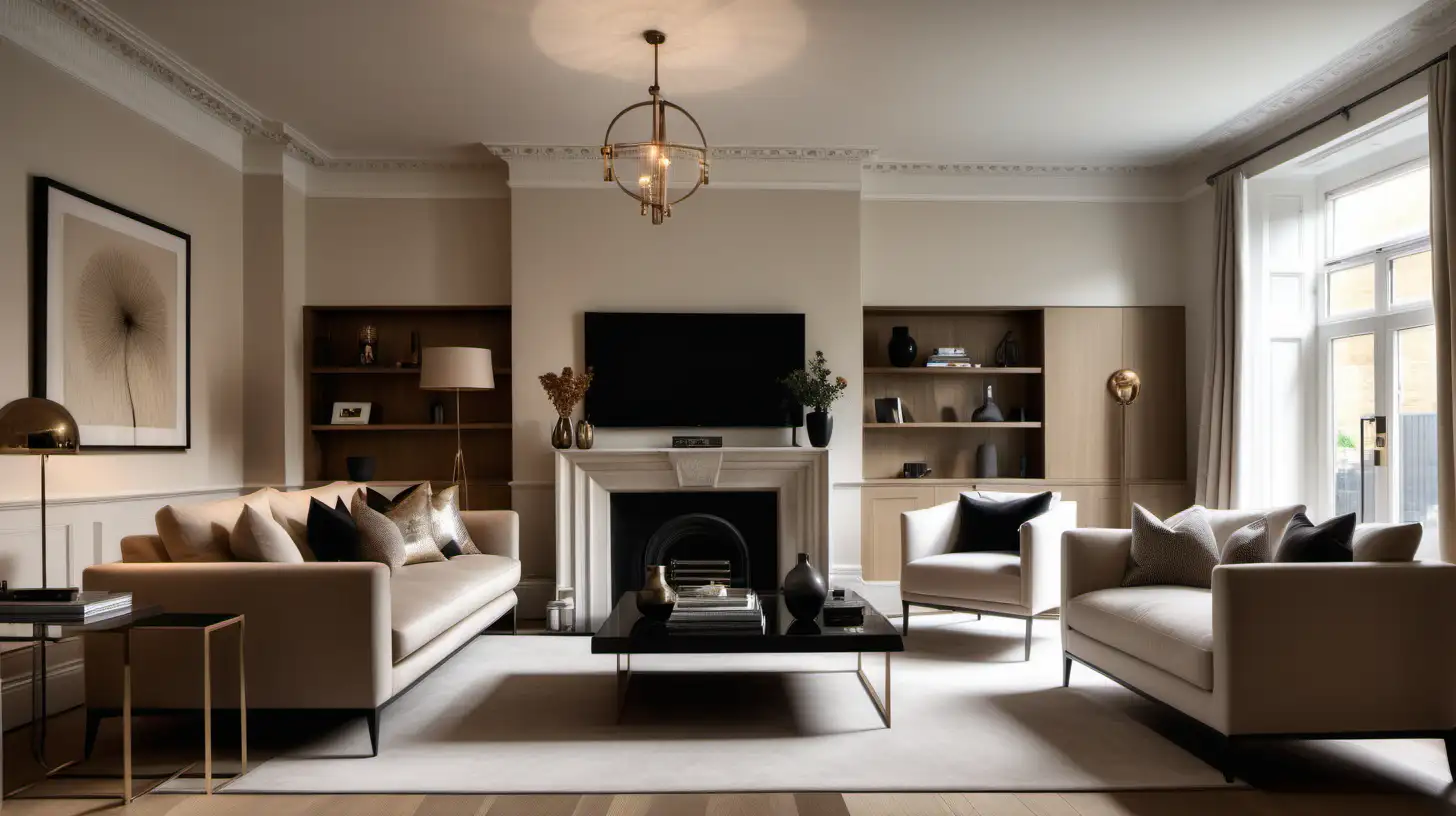 Inviting Morning Glow in Modern London Townhouse Living Room