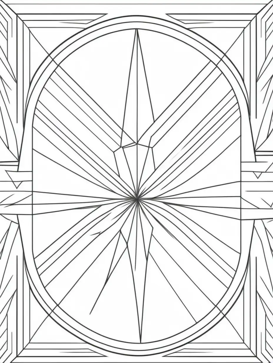 Simple and Clean Geometric Coloring Pages on White Background