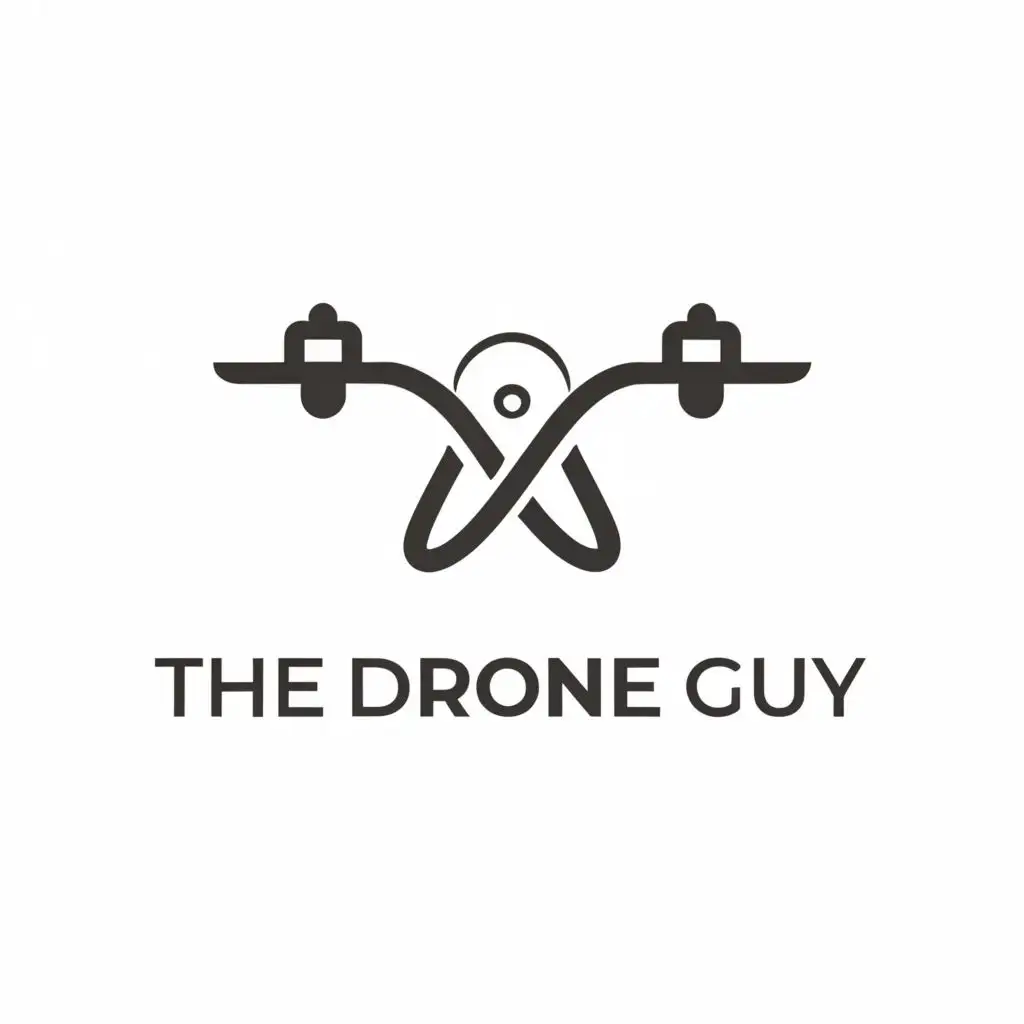 a logo design,with the text "the drone guy", main symbol:drone,Minimalistic,be used in Video industry,clear background