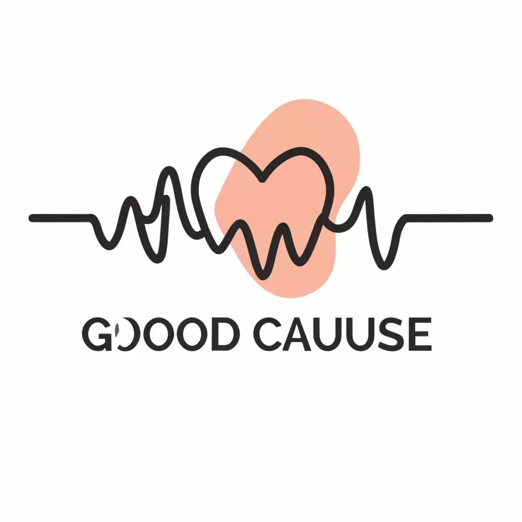 a logo design,with the text "good cause", main symbol:heart beat,Moderate,clear background