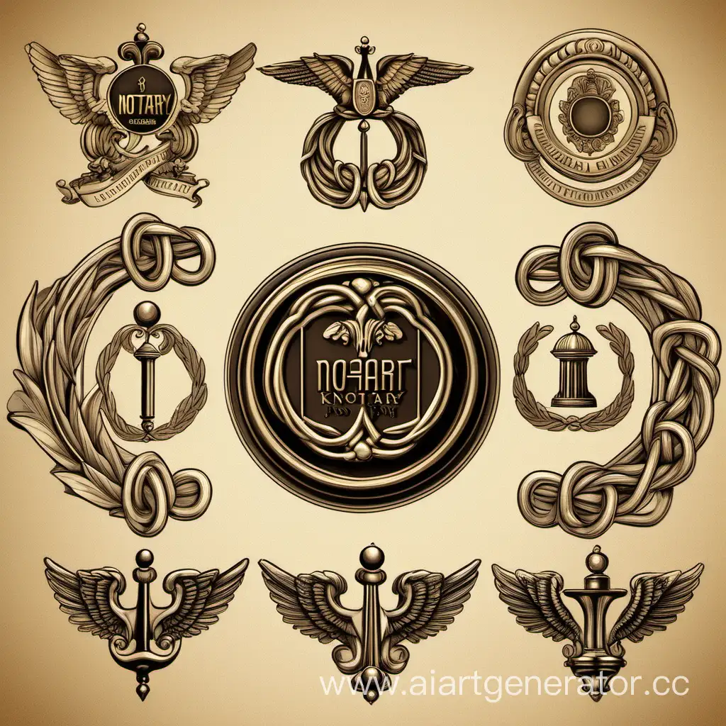Classical-19th-Century-Emblem-for-Legal-Knot-Notary-Office-in-Russia