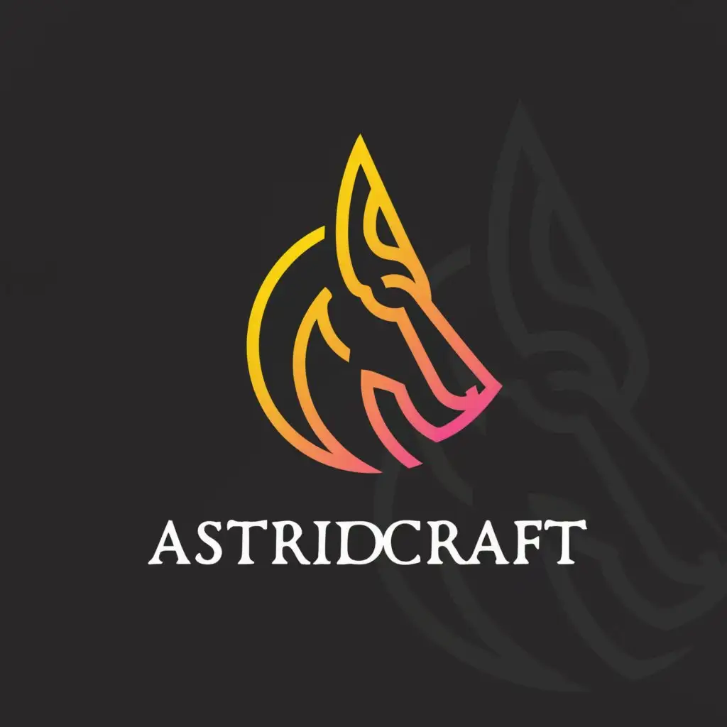 a logo design,with the text 'AstridCraft', main symbol:using yarn draw a dobermans ears incorporating the letters A and C, fantasy, beauty, loving, warm colors,Moderate,be used in Legal industry,clear background
