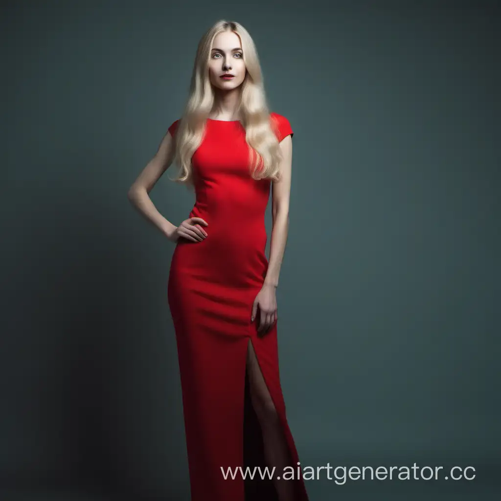 Elegant-LongHaired-Blonde-in-a-Striking-Red-Dress
