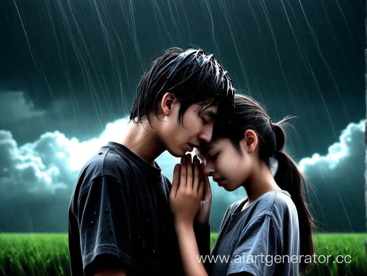Lovers, boy & girl cry, milloner, crying background, rain Cloud,
