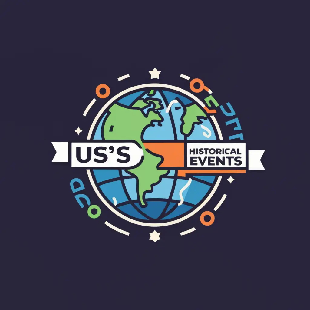 a logo design,with the text "90's US Historical Events", main symbol:globe,Minimalistic,be used in Education industry,clear background
