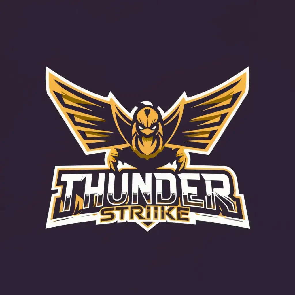 a logo design,with the text "Thunder Strike ", main symbol:Cricket ,Moderate,be used in Sports Fitness industry,clear background