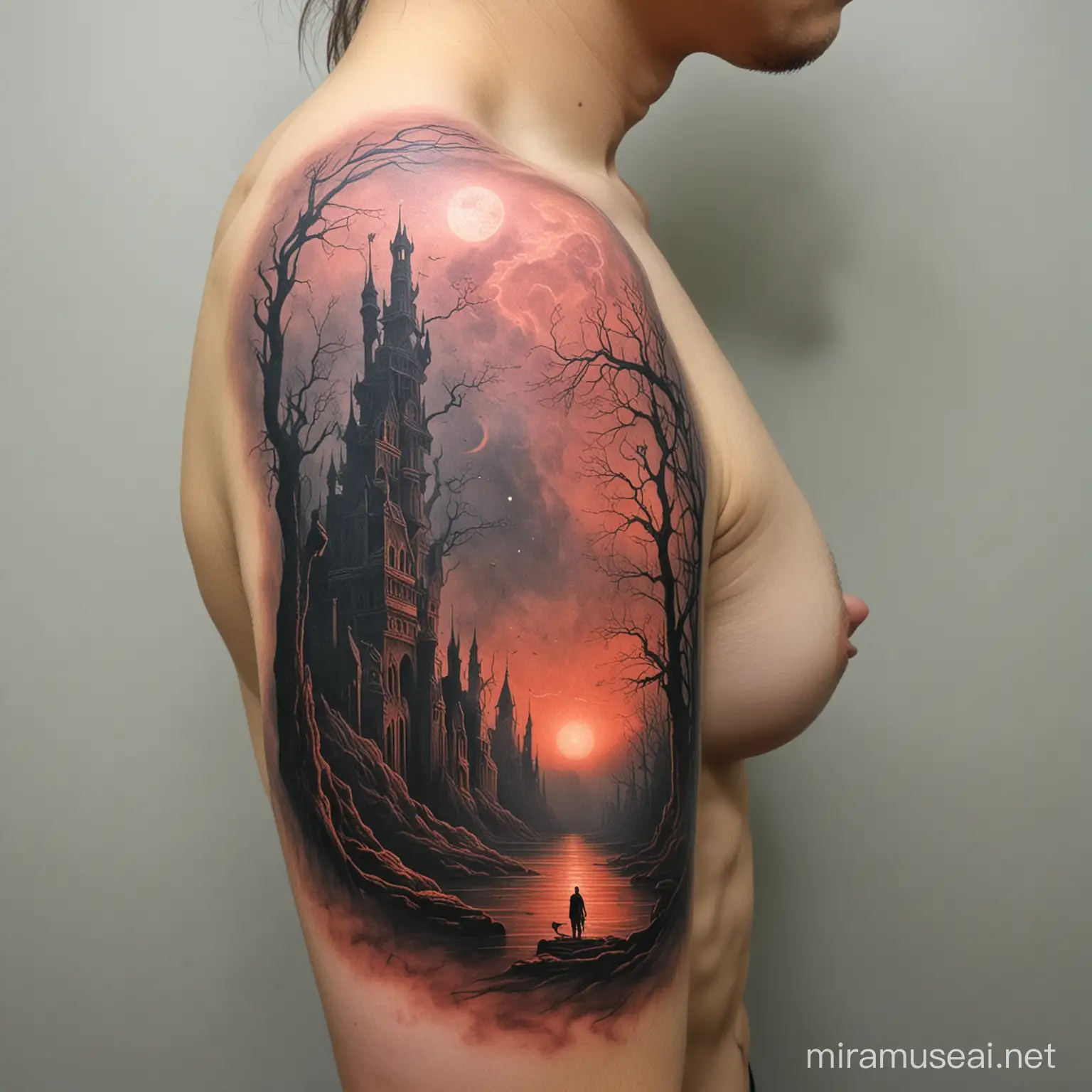 Dark Surreal Tattoo Inspired by Zdzisaw Beksiski Art