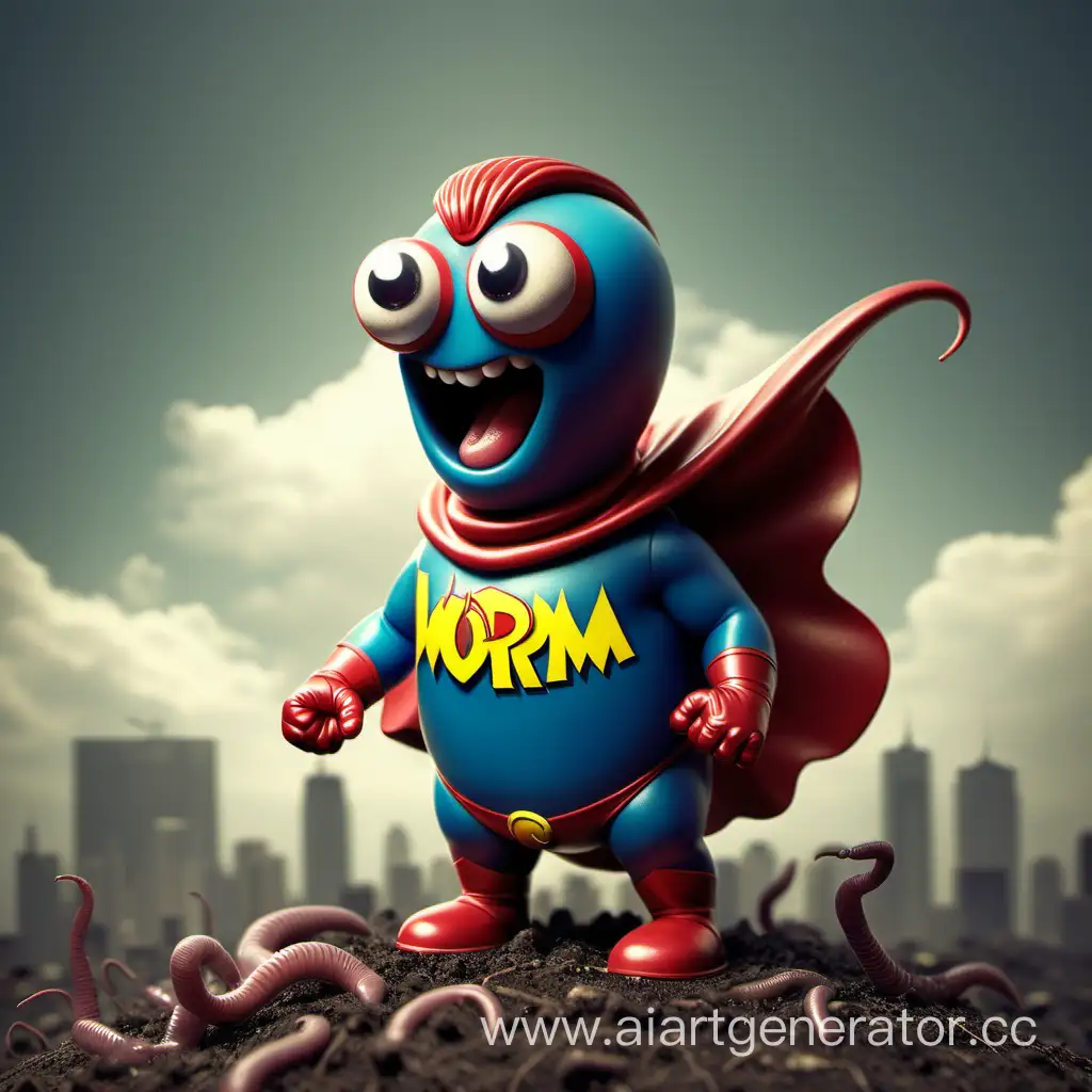 Colorful-Worm-Superhero-Saves-the-City