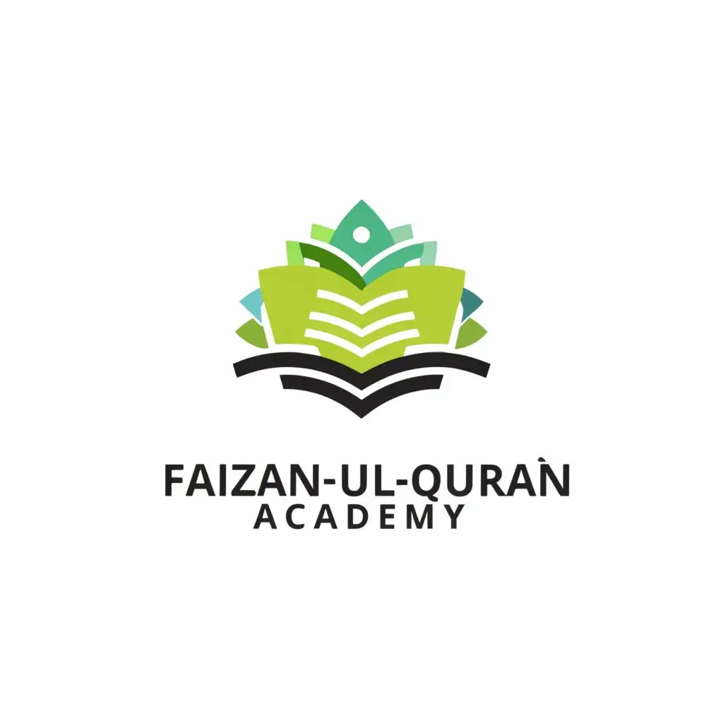 a logo design,with the text "Faizan-ul-Quran Academy", main symbol:book,Minimalistic,be used in Religious industry,clear background