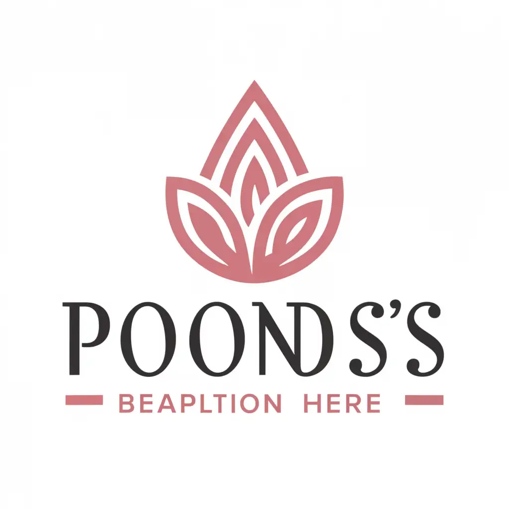 a logo design, with the text 'Pond's', main symbol: Tulip Flower, main color: pink, Minimalistic, to be used in Beauty Spa industry, clear background.