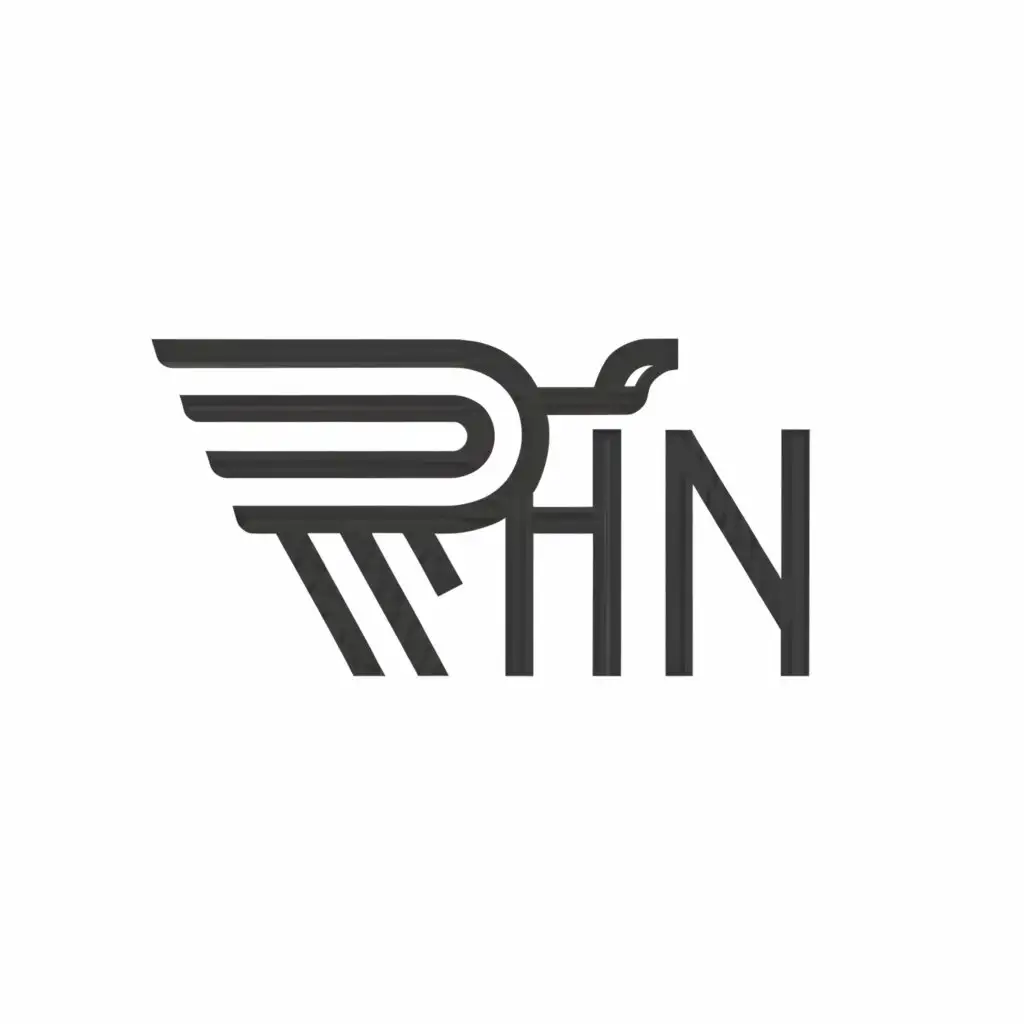 a logo design,with the text "RHN", main symbol:bird,complex,be used in Retail industry,clear background