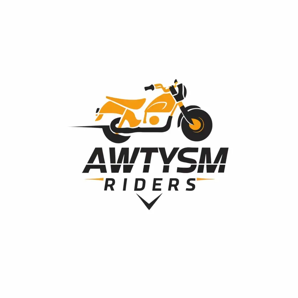 a logo design,with the text "Awtysm Riders", main symbol:Bike,Moderate,clear background
