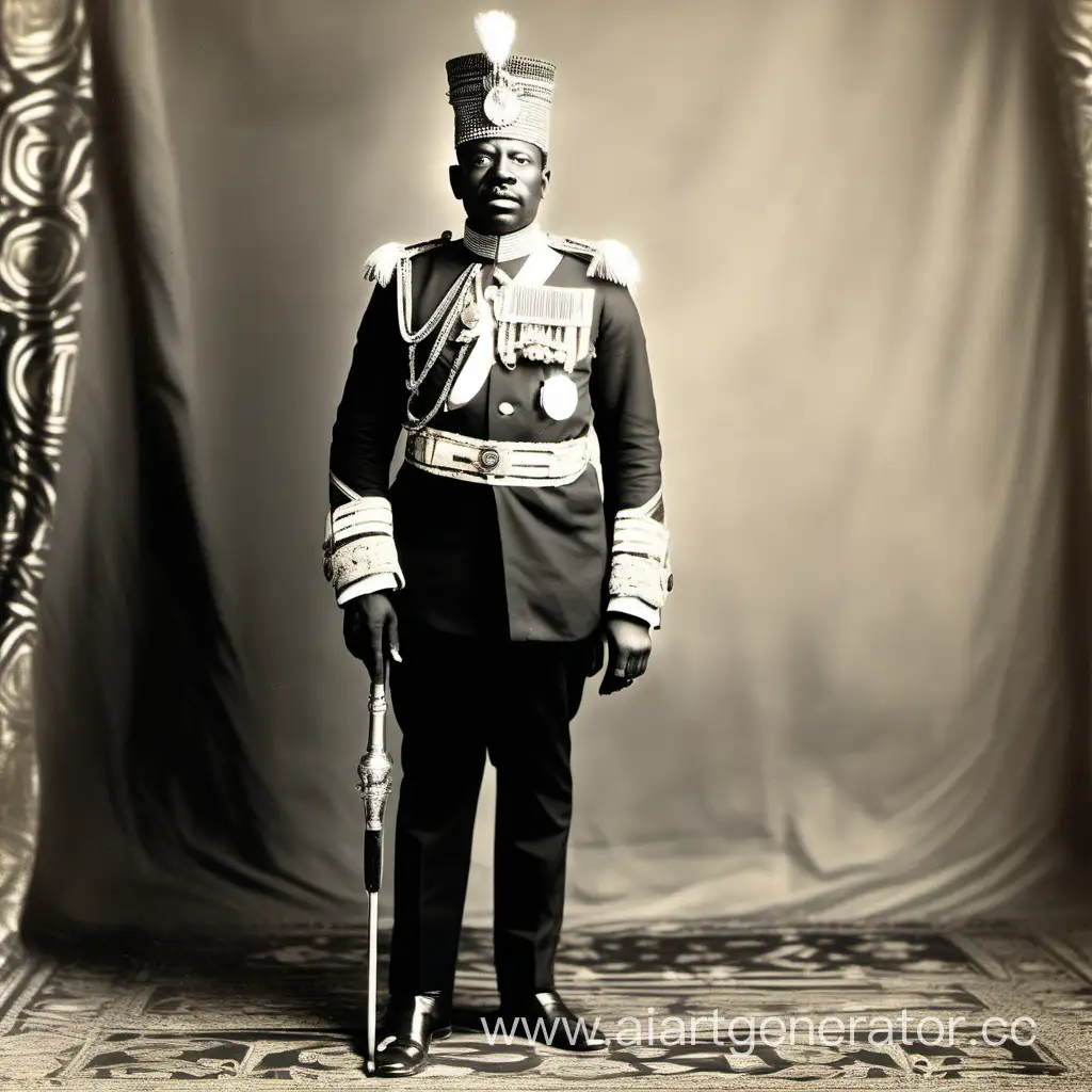 African-Emperor-Poses-in-Vintage-1918-Style-Photograph