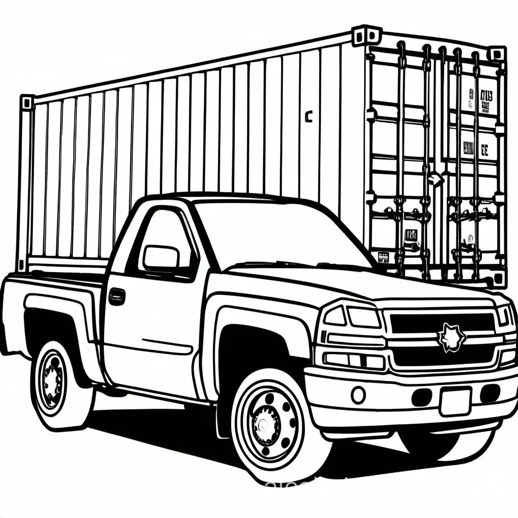 Pickup-Truck-Carrying-Shipping-Container-Coloring-Page