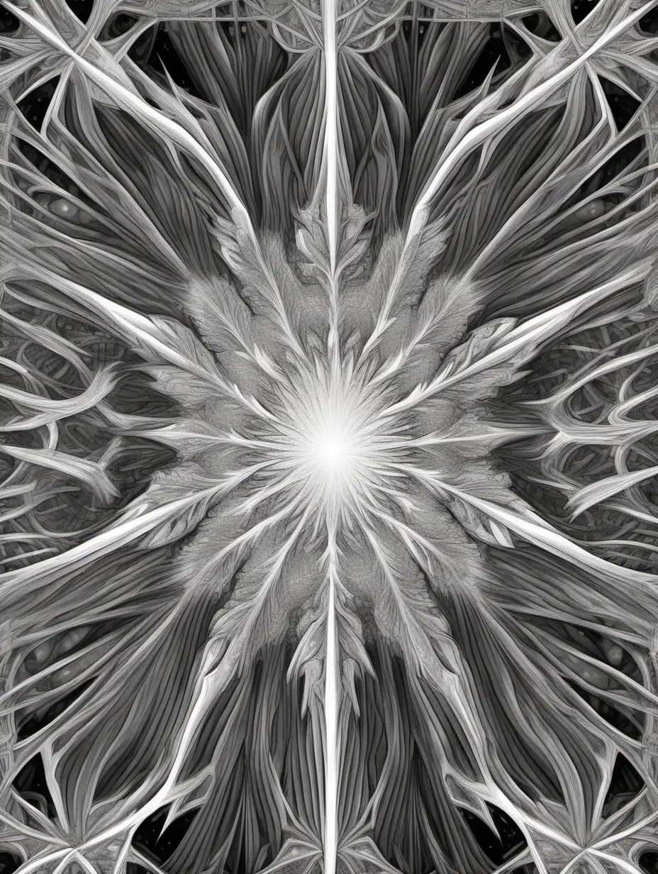 Coloring book pages with much white space that describes this paragraph:  Quantum entangled (2)  ice crystals 600 60 6 GRAY SCALE max white space INVERSE