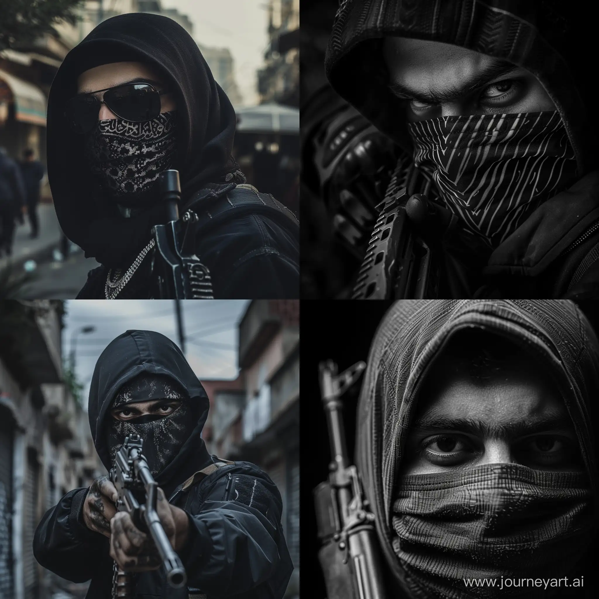 unknown face , gangsta , rapper , hidden face , face mask , uzi , tehran , iran , 1 man , background tehran