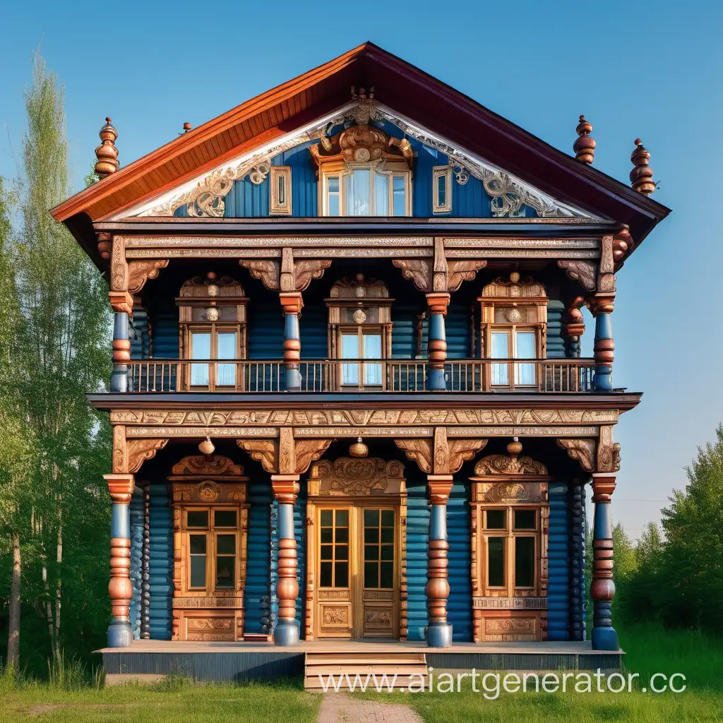 Traditional-Russian-Wooden-House-Facade-18th19th-Century-Architectural-Elegance