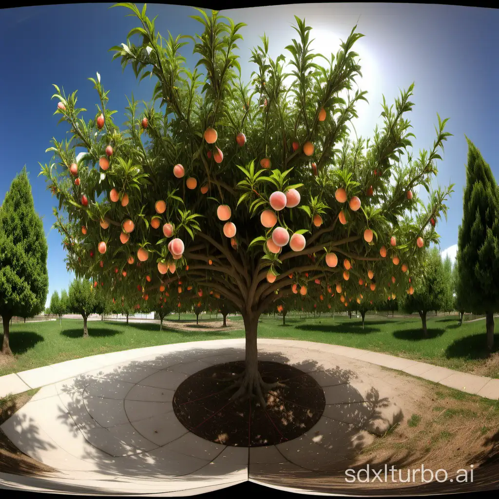 Equirectangular peach tree