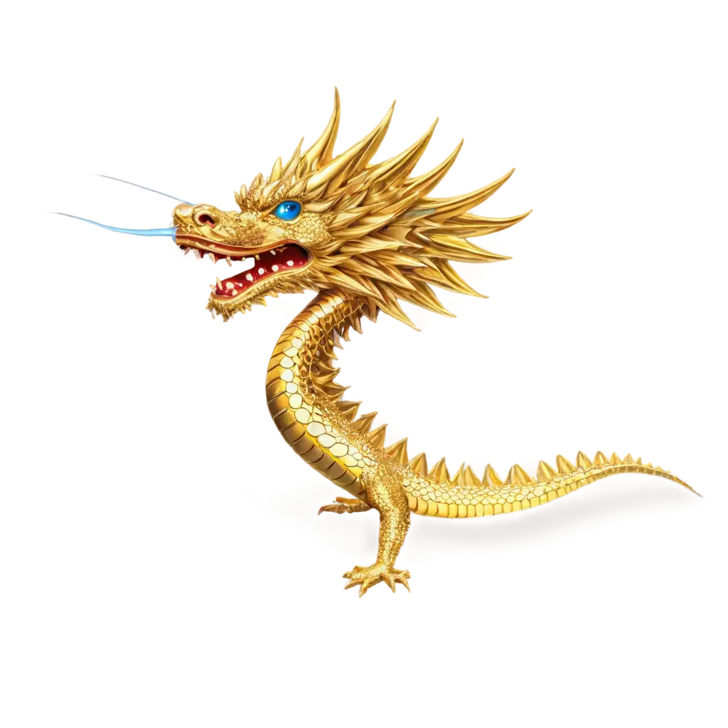 gold and diamond crowned dragon emits fire from the mouth, full color high resolution