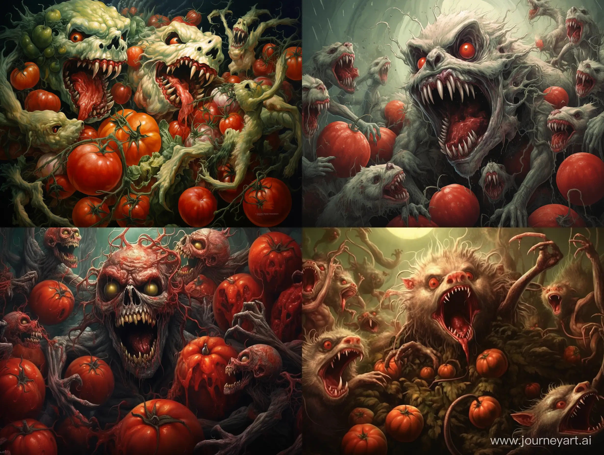 Fierce-Wolf-Pack-Ambushes-Red-Tomato-Maquenda-Art-Poster
