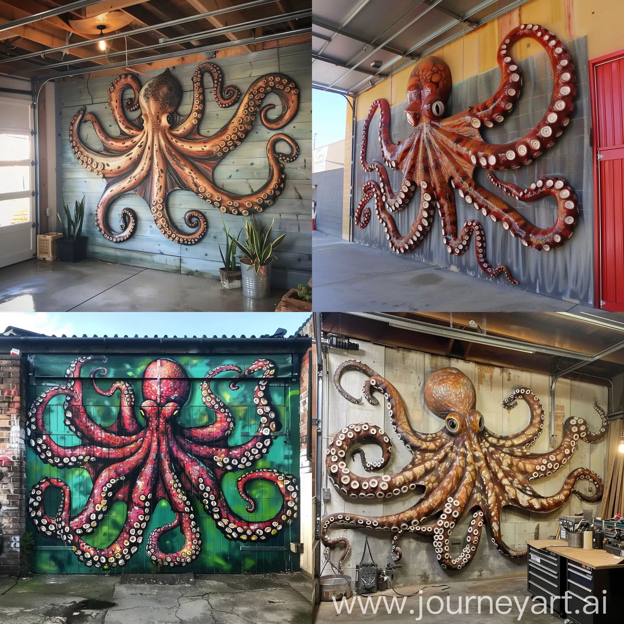 Giant-Octopus-Mural-Adorning-Garage-Wall