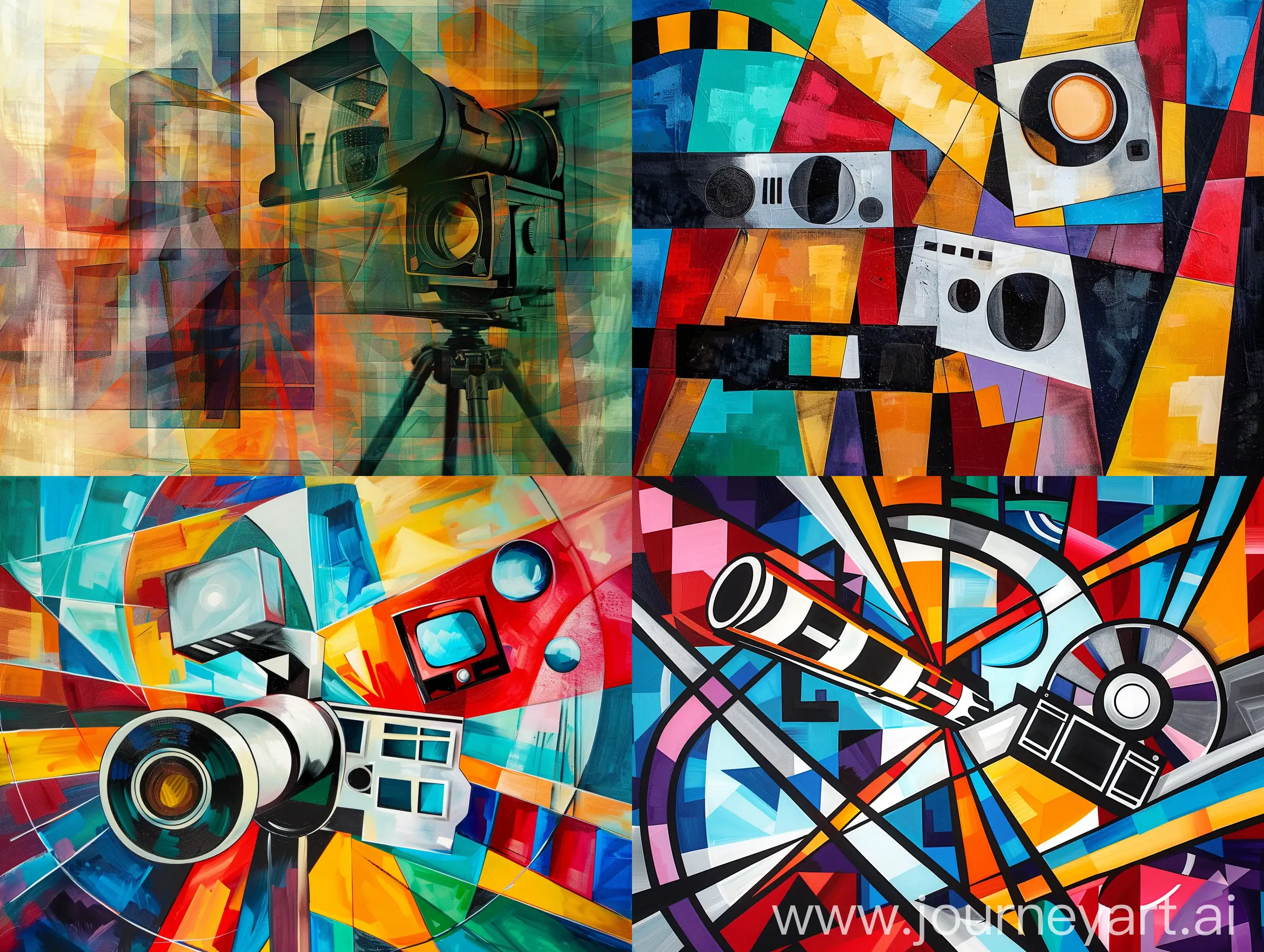 cubism abstract image with cinema