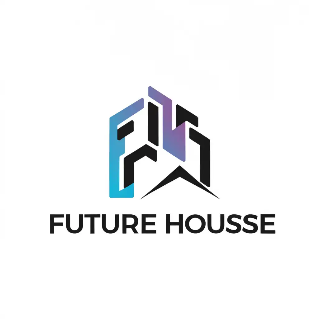 a logo design,with the text "FUTURE HOUSE", main symbol:FOR REAL ESTATE,Moderate,be used in Real Estate industry,clear background