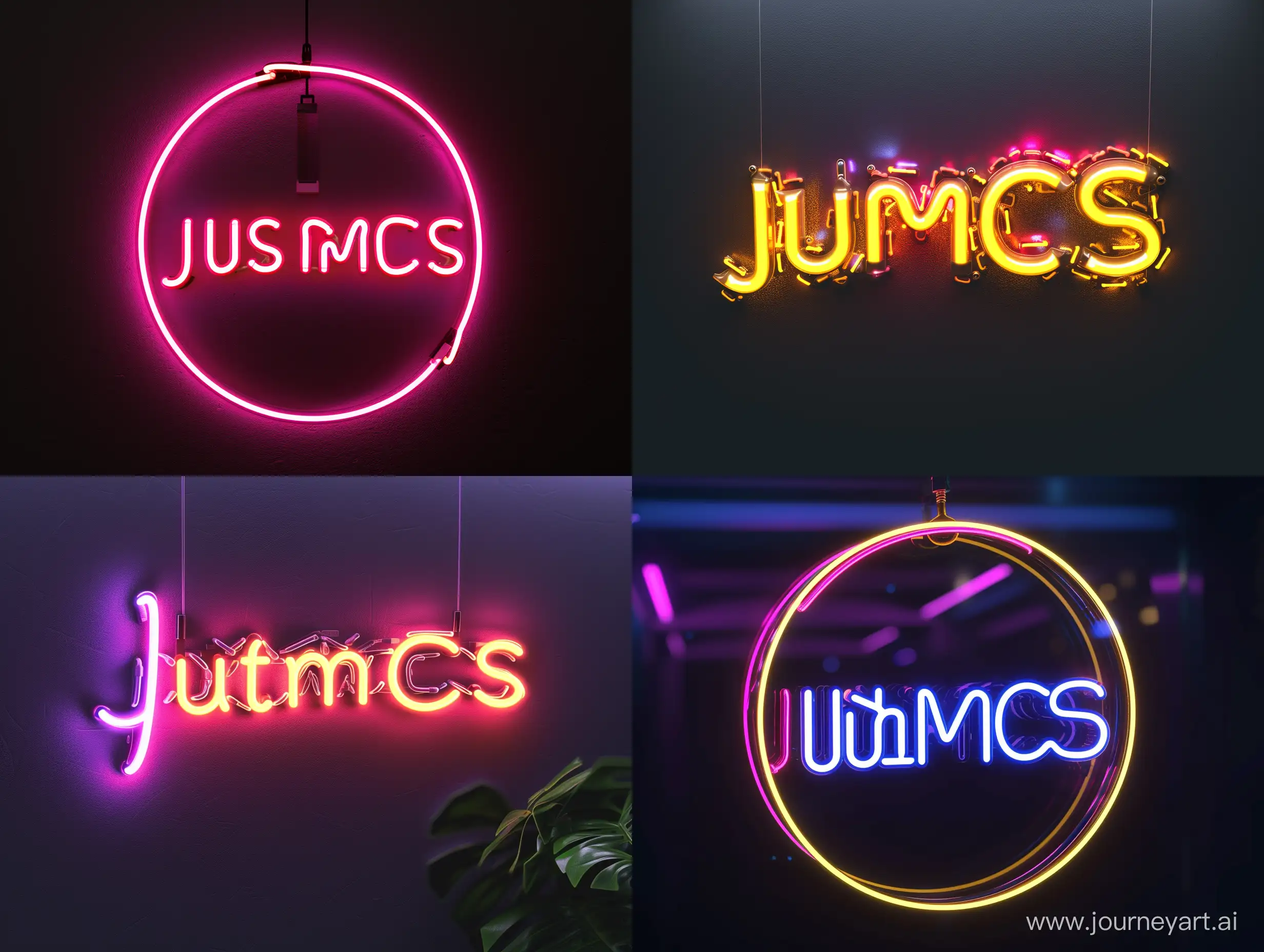 Vibrant-Neon-JustMCS-Logo-Display