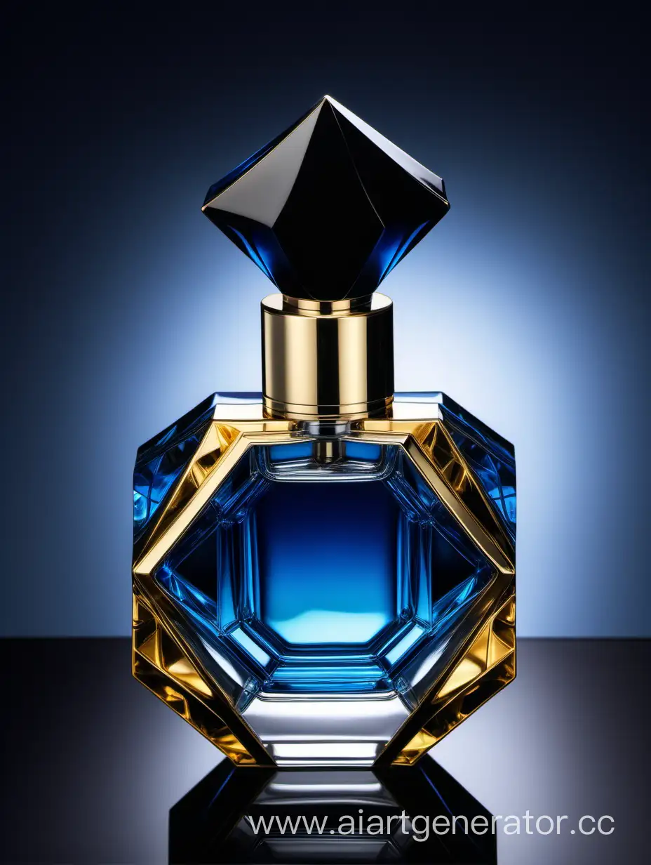Elegant-Blue-Black-and-Gold-Perfume-Bottle-in-Crystal-Clarity