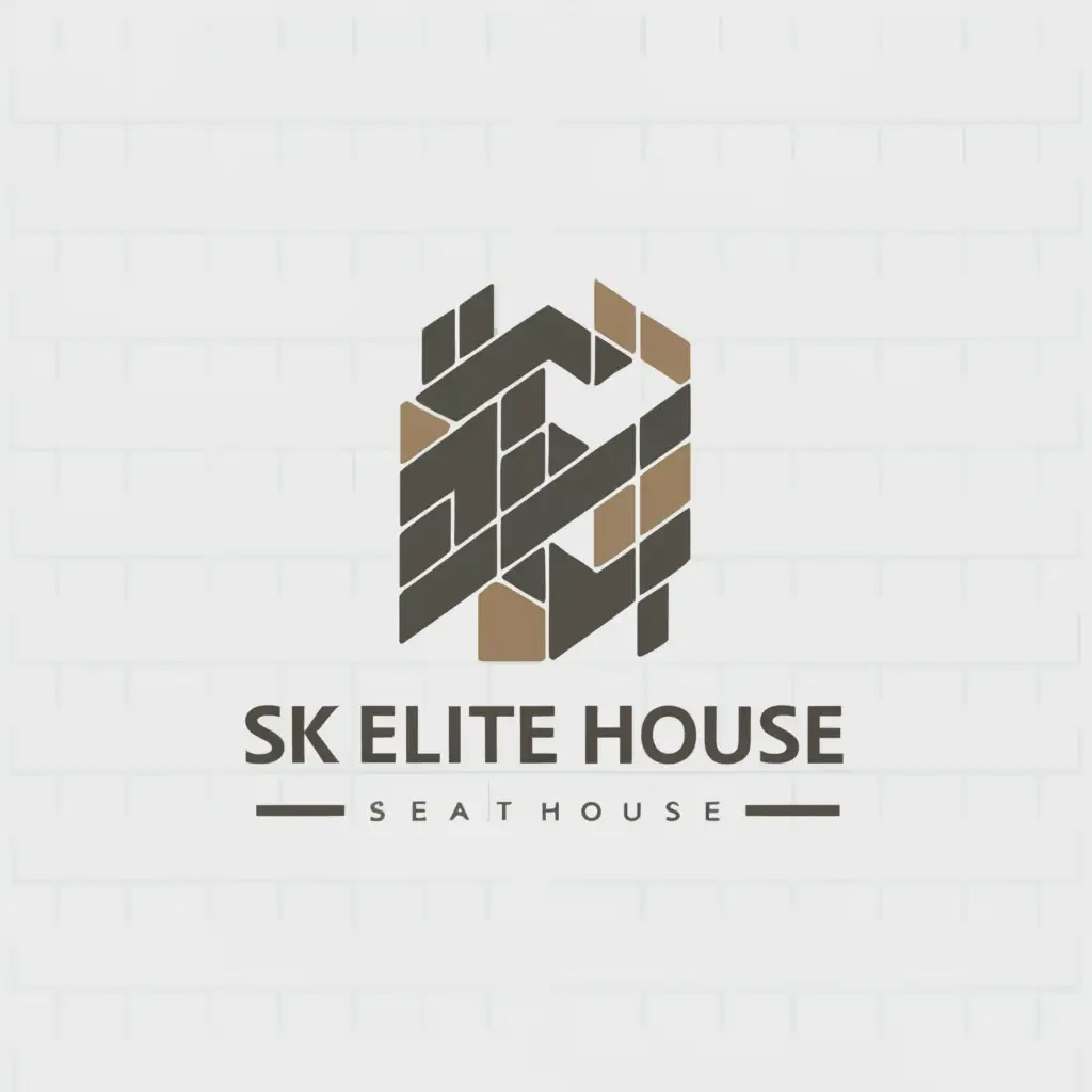 a logo design,with the text "SK Elite House", main symbol:house, walls, roof, brick, shingles,Moderate,be used in Home Family industry,clear background