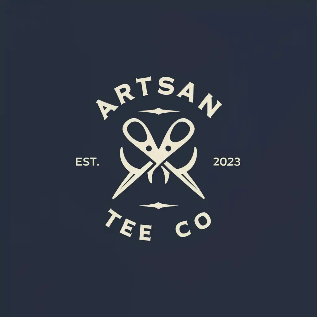 a logo design,with the text "Artisan Tee Co", main symbol:Tools for working with textiles,Moderate,be used in Internet industry,clear background