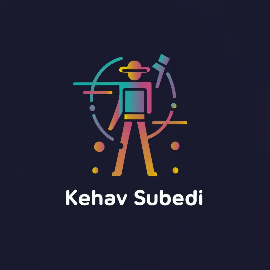 a logo design,with the text "KESHAV SUBEDI", main symbol:A MAN 6 FEET TALL HOLDING GAMING JOYSTICK,Moderate,clear background