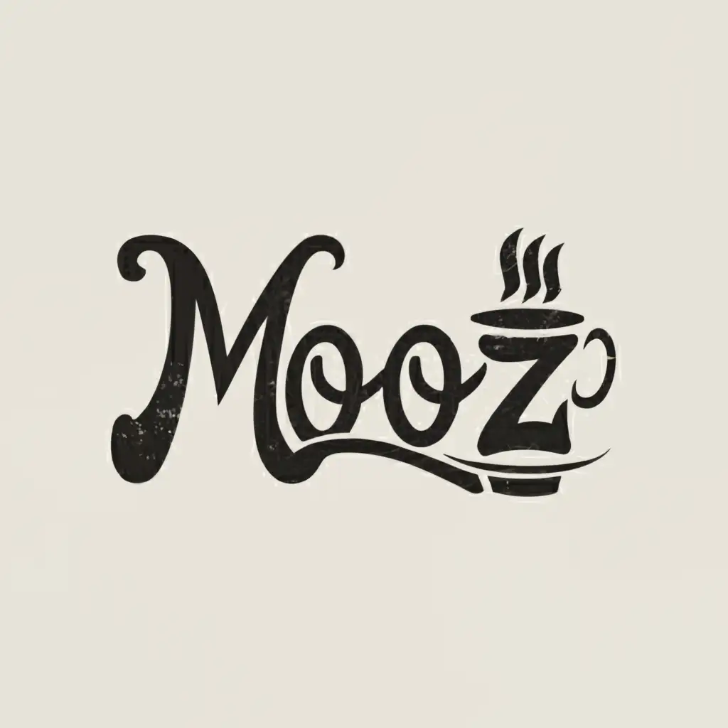 a logo design,with the text "Mooz", main symbol:cup,Moderate,clear background