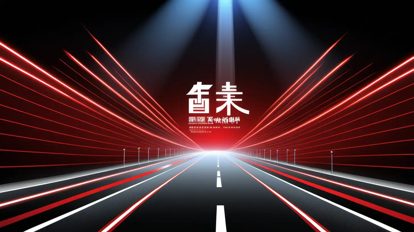 E Route Concentric Guangdong Pass Light Dynamic Highway Conference Design in Striking Red