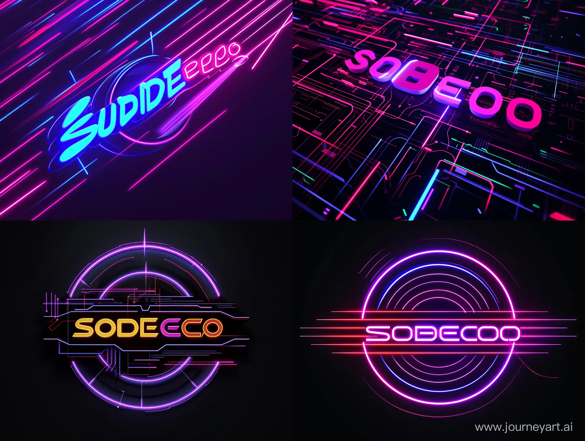 Futuristic-Neon-Techno-SoundEcho-Music-Logo