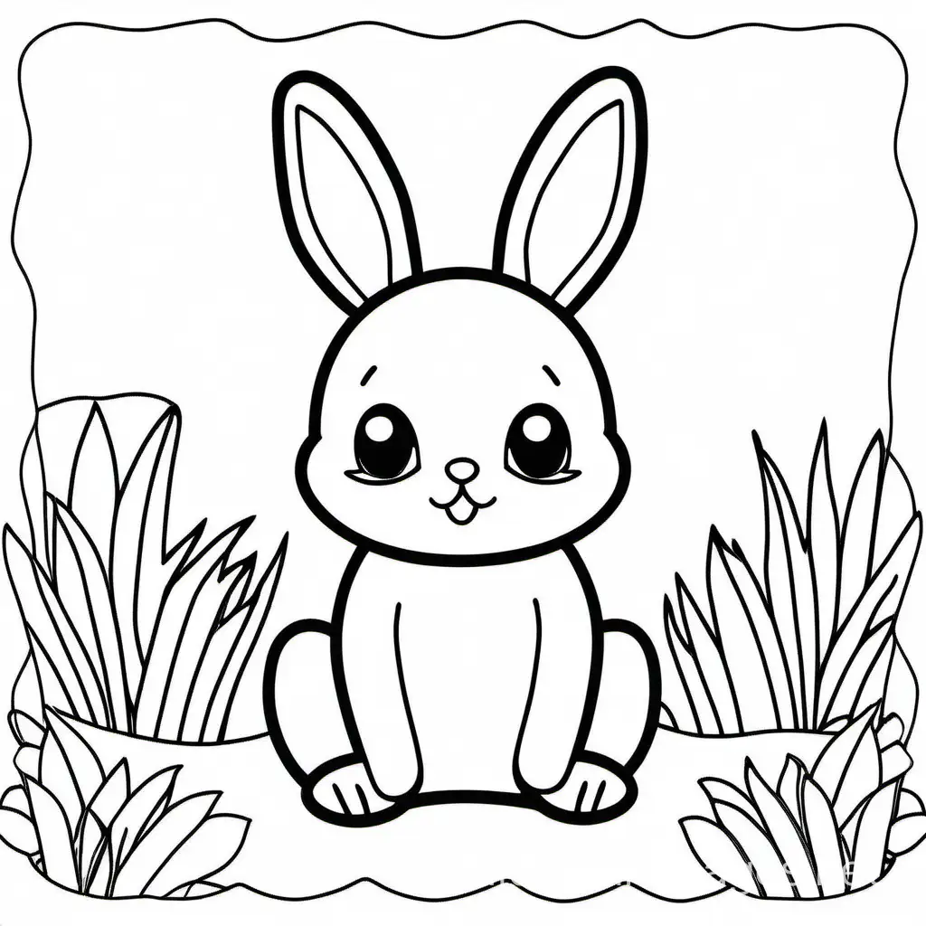 simple coloring page of a bunny for a 2 year old
, Coloring Page, black and white, line art, white background, Simplicity, Ample White Space. The background of the coloring page is plain white to make it easy for young children to color within the lines. The outlines of all the subjects are easy to distinguish, making it simple for kids to color without too much difficulty
