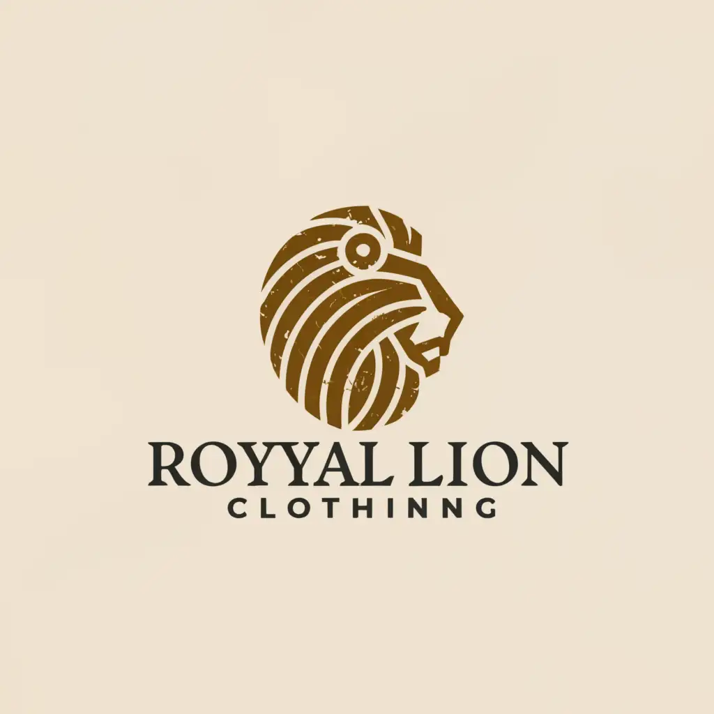 LOGO-Design-For-Royal-Lion-Clothing-Majestic-Lion-Head-in-Profile-on-Clean-Background