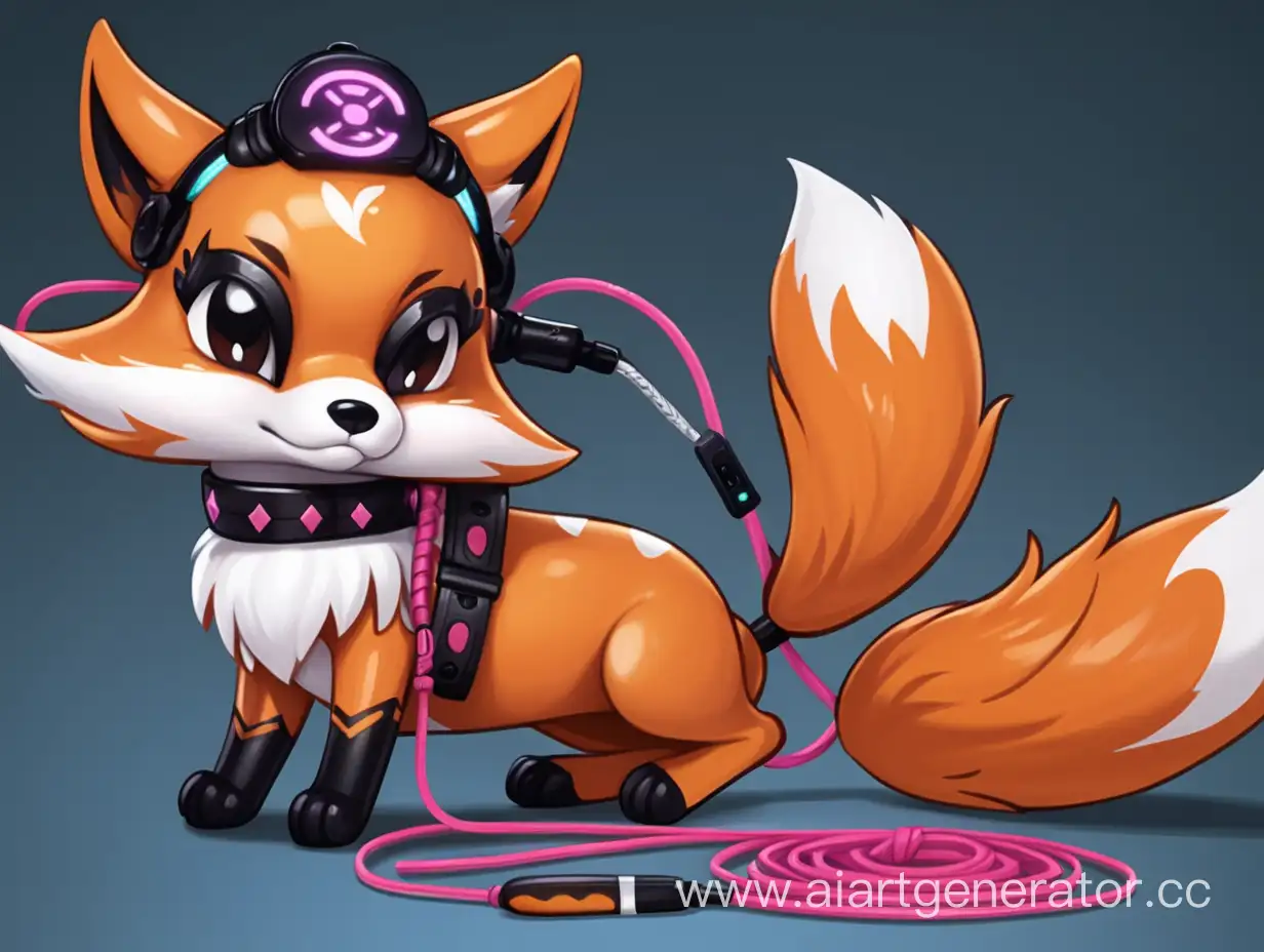 Electronic-Furry-Fox-with-BDSM-Whip-Streamer