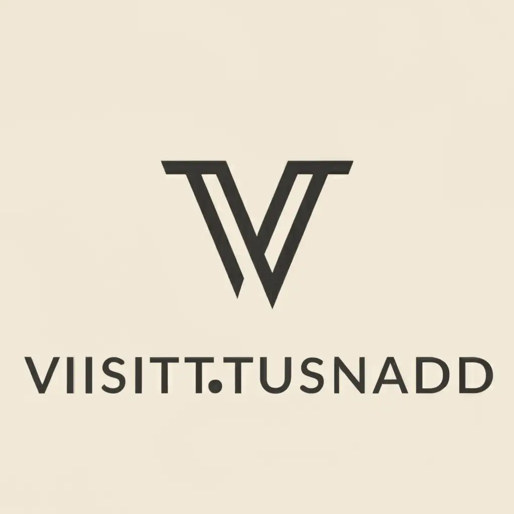 a logo design,with the text "VISITTUSNAD", main symbol:VT LETTER,Minimalistic,clear background