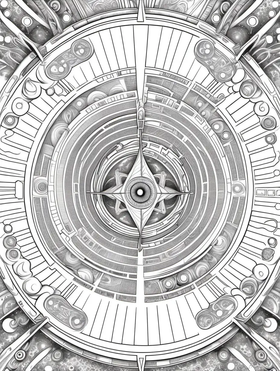 Quantum Time Travel Coloring Book Pages