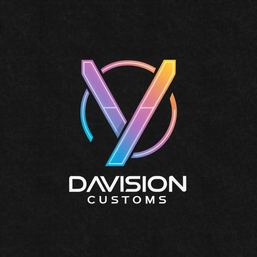 a logo design,with the text "DaVision Customs", main symbol:DV, shirt, be used in Entertainment industry