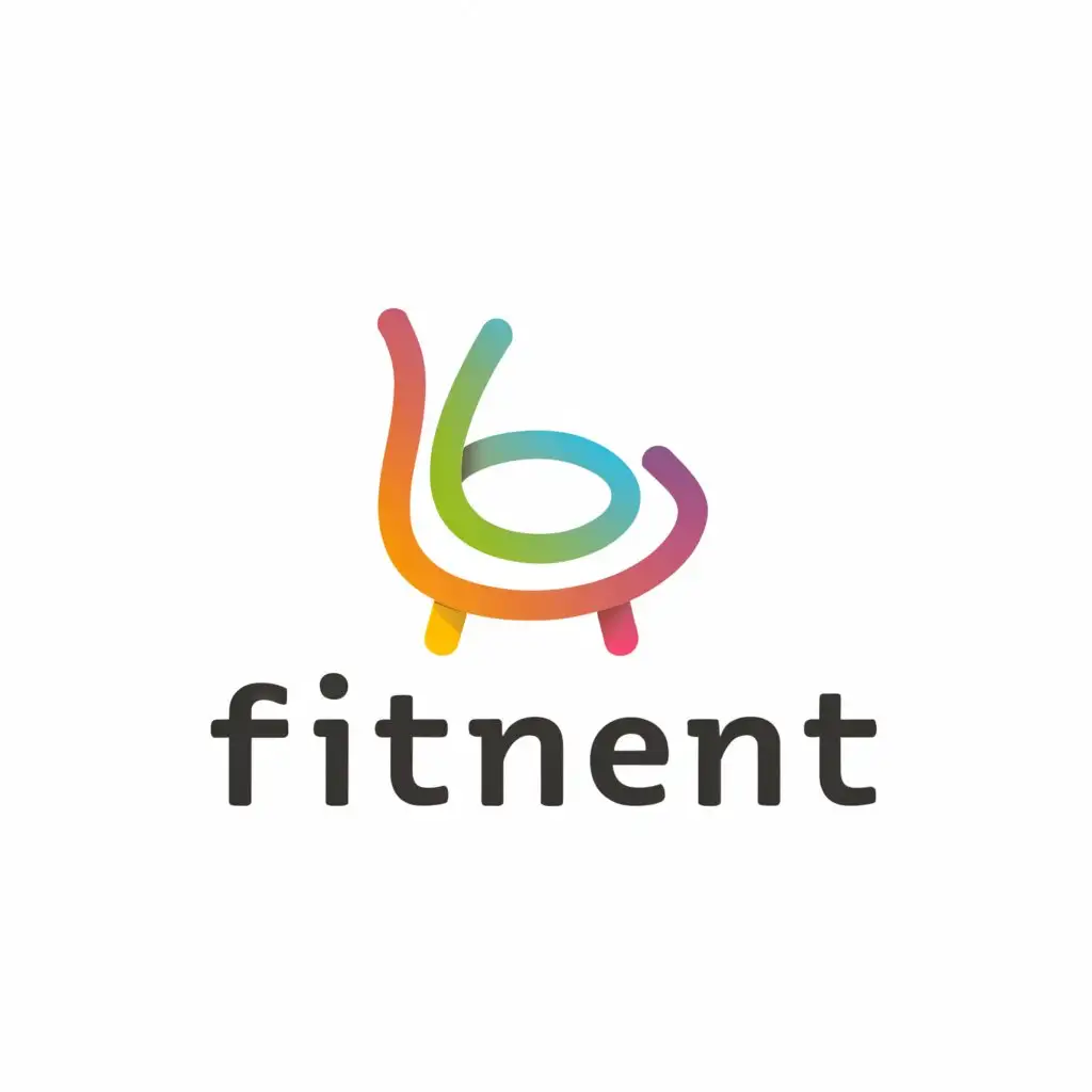a logo design,with the text "Fitment", main symbol:add text element and furniture with colour,complex,be used in Home Family industry,clear background