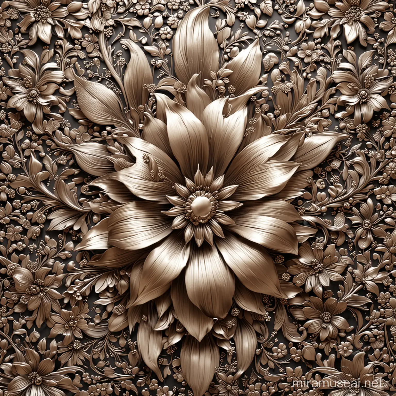 Elegant Metallic Flower Pattern Design for Interior Decor and Fashion