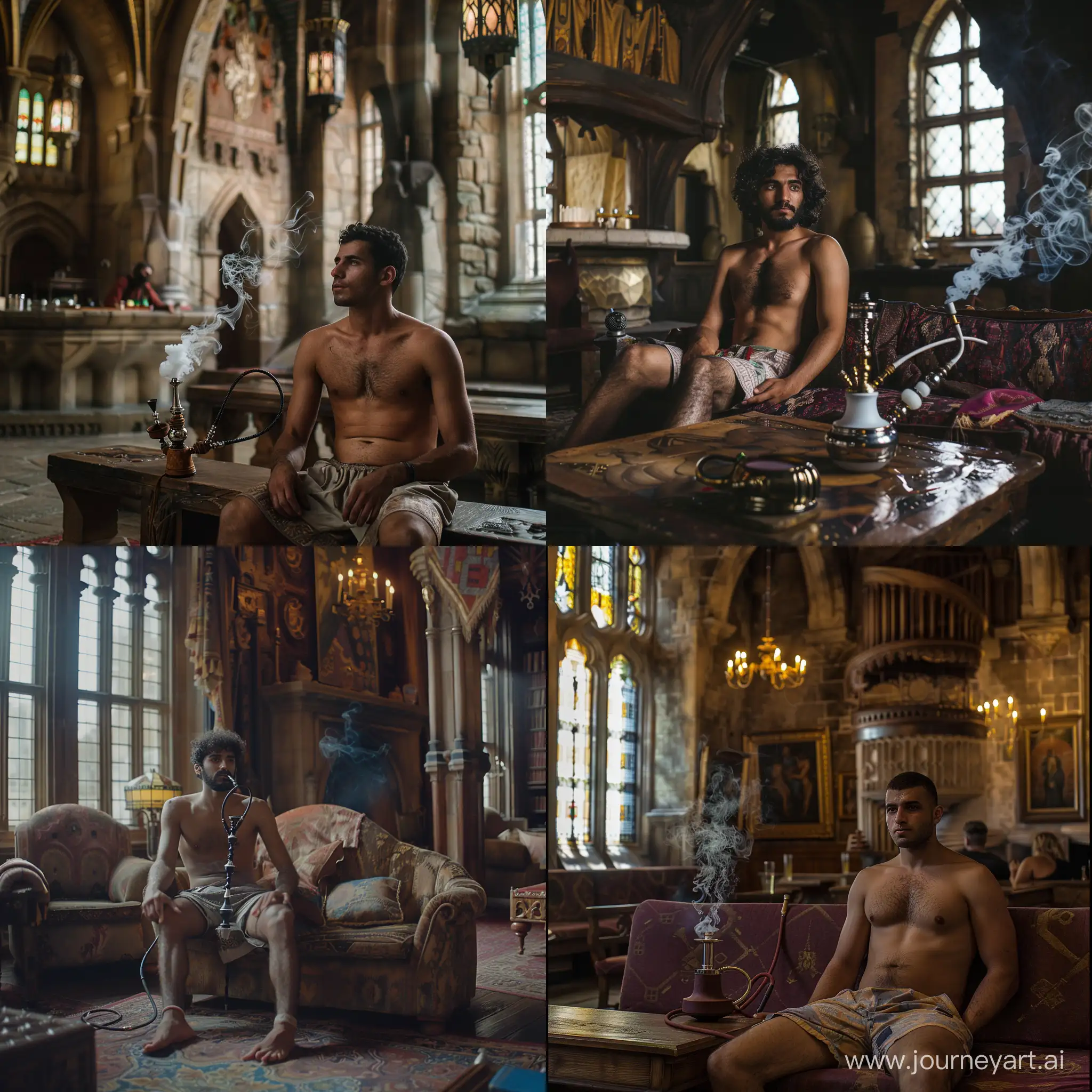 Dagestani-Individual-Enjoying-Hookah-in-Gryffindor-Common-Room