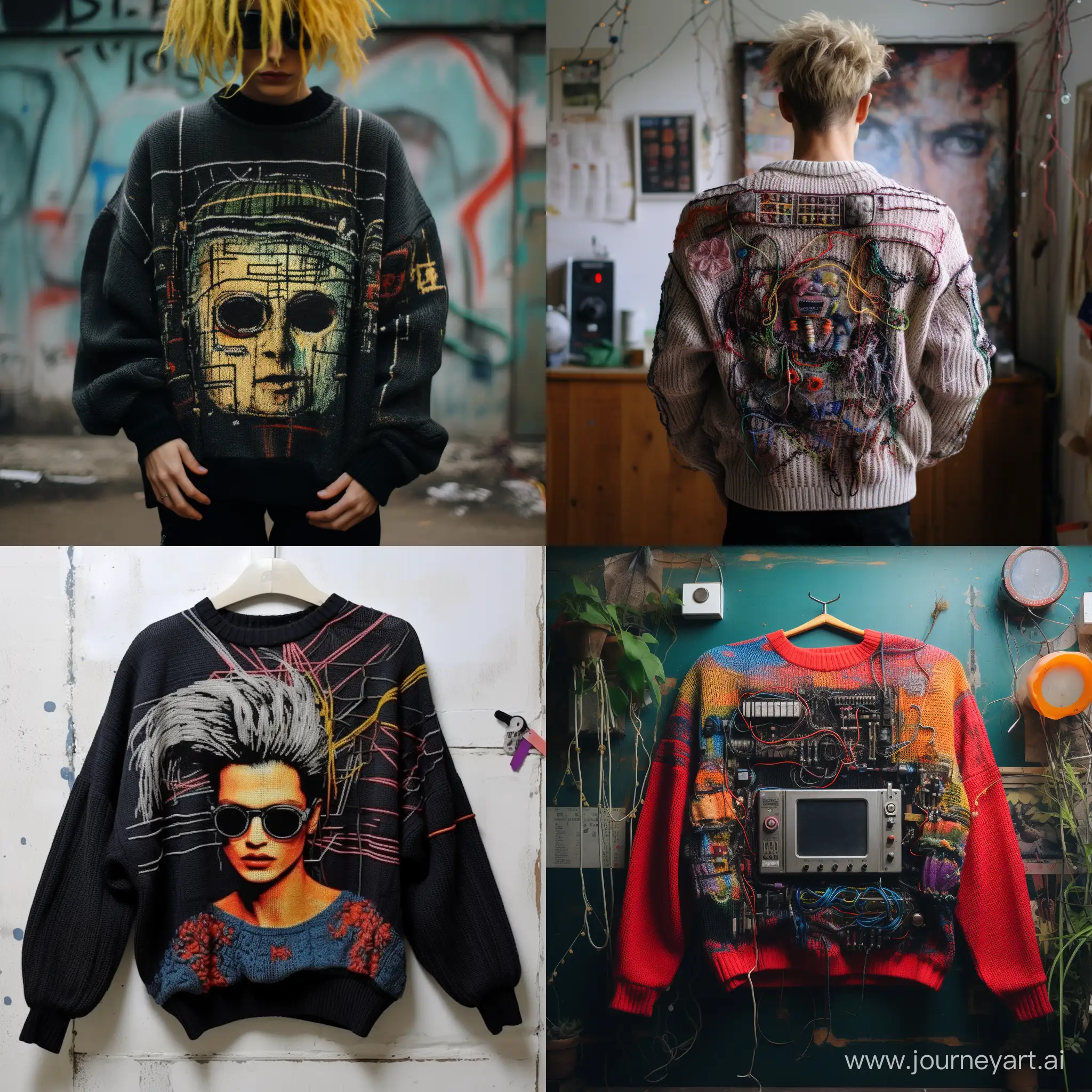 ComputerControlled-Punk-World-Oversize-Knitted-Sweater-from-the-80s