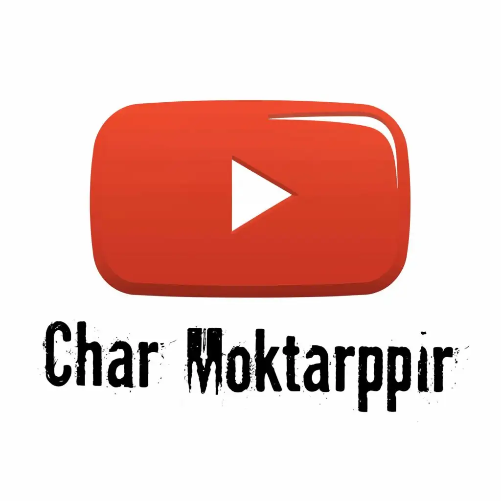 logo, The Official YouTube channel, with the text "Char Moktarpur", typography, be used in Entertainment industry