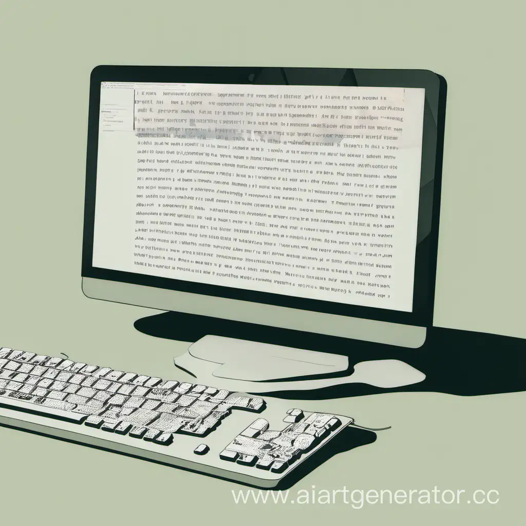 Человек сидит за компьютером и создает текст